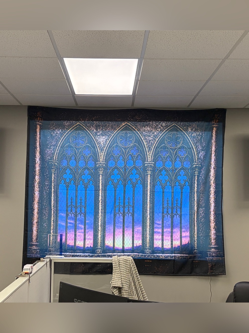 Halloween Party Decoration | Gothic Wizard Castle Window Tapestry 87x71